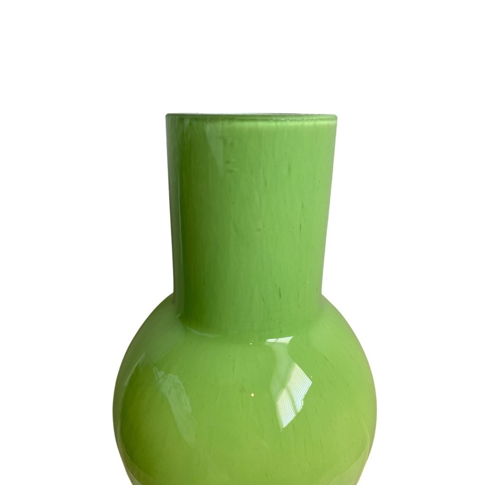 Global Views MCM Lime Green‎ Encased Art Glass Bubble Vase Gourd Blown Glass 18" - Picture 3 of 8